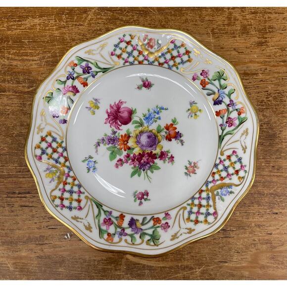 Schumann Bavaria Plate - 9" Floral Design - Picture 2 of 5